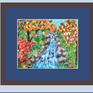 Forest Brook in Fall        Large 16" x20 "Matted
